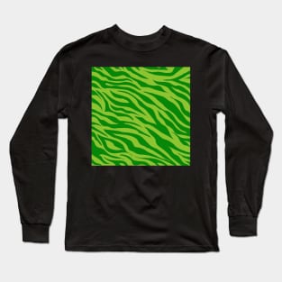 Tiger Print Green Two Toned Long Sleeve T-Shirt